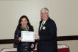 Prof. Grandon Gill, Chair of the Award Ceremony, giving Dra. Angélica Beatriz Contreras Cueva the best paper award certificate of the session "Educación, Informática y Gerencia del Conocimiento". The title of the awarded paper is "La Trayectoria del Capital Humano Femenino en México. Análisis del Período 2005-2012."